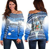 Fiji Off Shoulder Sweater Kaiviti Fijian Special Tapa Pattern - Wonder Print Shop