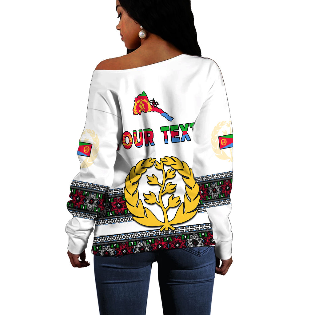 (Custom Personalised) Eritrea Cross Off Shoulder Sweater Independence Day Proud Eritrean LT13 - Wonder Print Shop