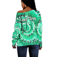 (Custom Personalised) Africa Tie Dye Off Shoulder Sweater Green Fashion LT13 - Wonder Print Shop