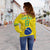 (Custom Text and Number) Brazil Football Off Shoulder Sweater Go Champions Selecao Campeao LT13 - Wonder Print Shop