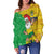 (Custom Personalised) Brazil Football Off Shoulder Sweater Christmas Santa Claus Selecao Champions LT13 - Wonder Print Shop