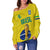 (Custom Text and Number) Brazil Football Off Shoulder Sweater Go Champions Selecao Campeao LT13 - Wonder Print Shop