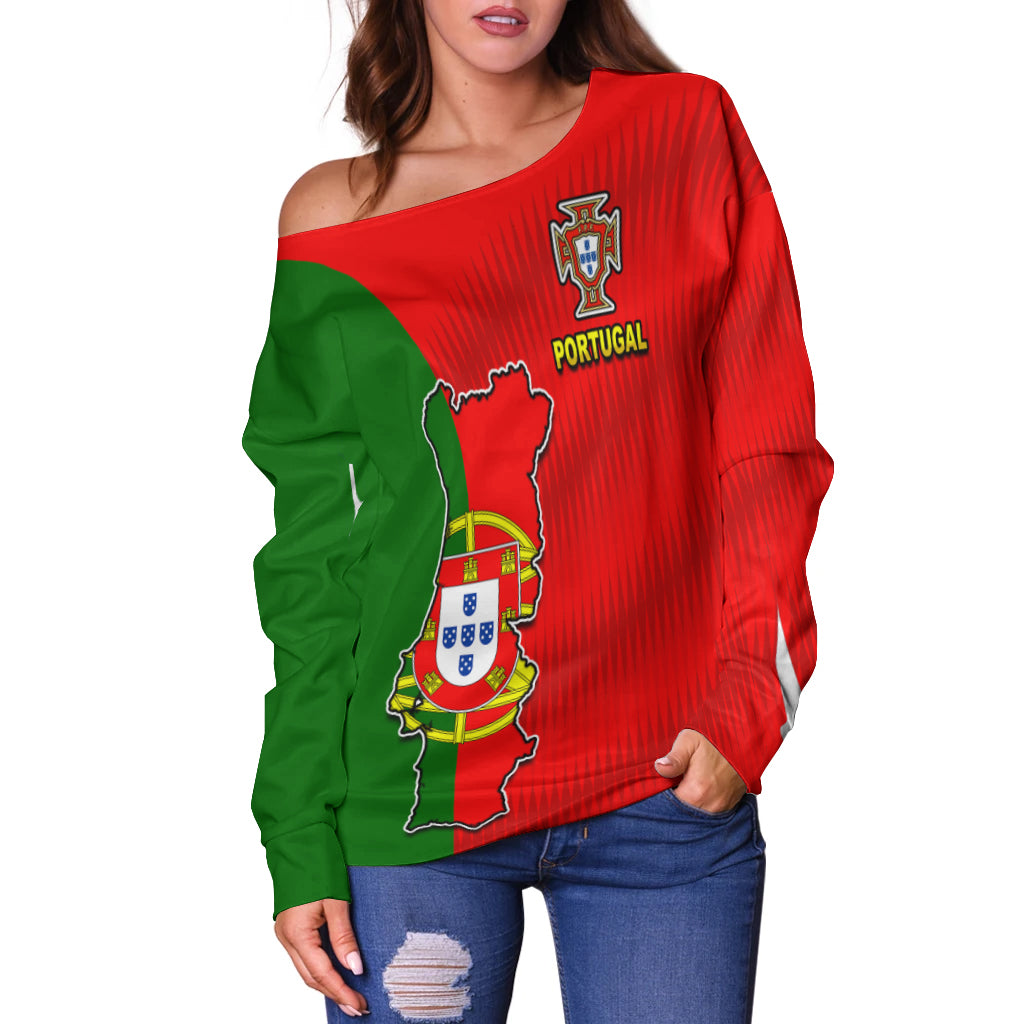 Portugal Football 2022 Off Shoulder Sweater Style Flag Portuguese Champions LT13 - Wonder Print Shop