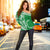 (Custom Text and Number) Cook Islands Tatau Off Shoulder Sweater Symbolize Passion Stars Version Green LT13 - Wonder Print Shop