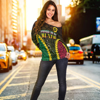 Vanuatu Indigenous Off Shoulder Sweater Proud To Be Ni Vanuatu Polynesian Pattern LT13 - Wonder Print Shop