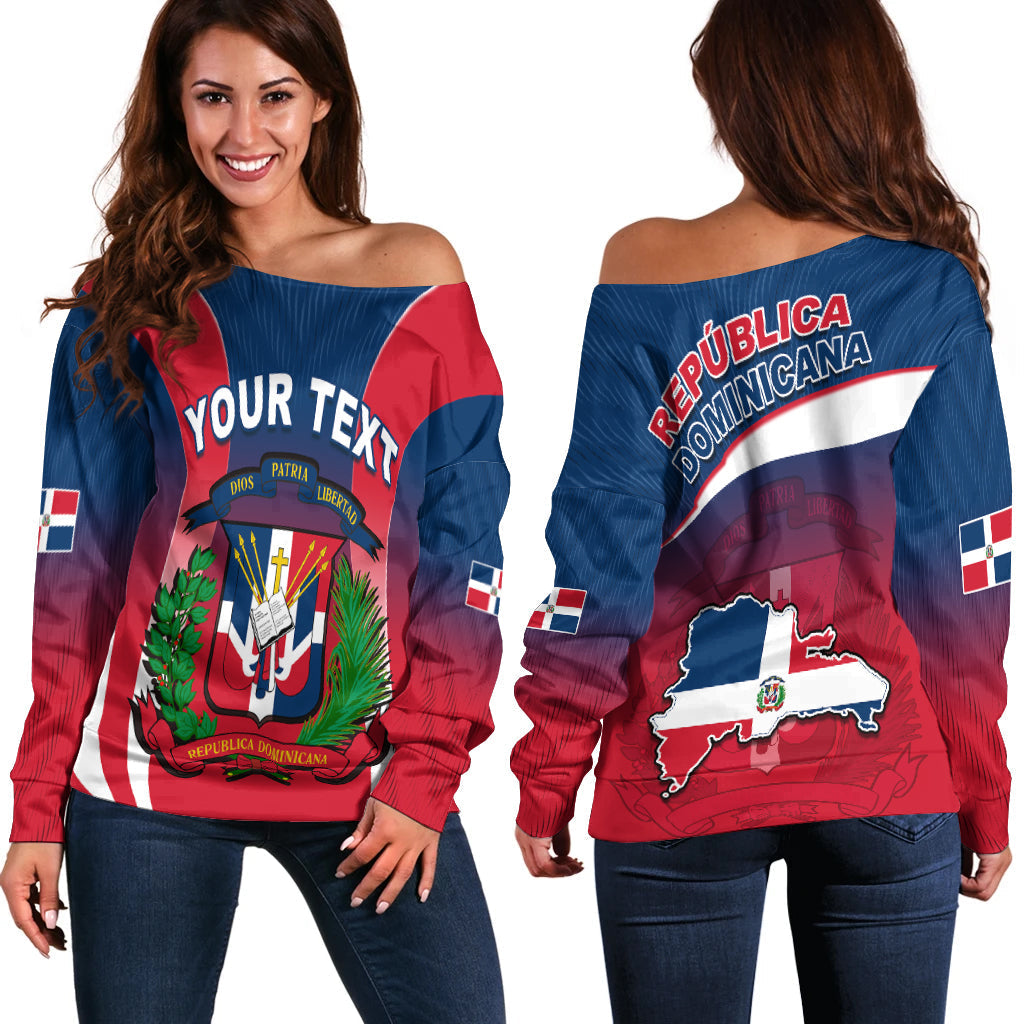 (Custom Personalised) Dominican Republic Off Shoulder Sweater Dominicana Style Sporty LT13 - Wonder Print Shop