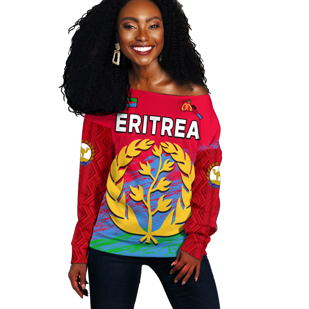 Eritrea Off Shoulder Sweater Eritrean Independence Day LT13 - Wonder Print Shop