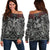 Custom Personalised New Zealand Silver Fern Rugby Off Shoulder Sweater All Black NZ Maori Pattern LT13 - Wonder Print Shop
