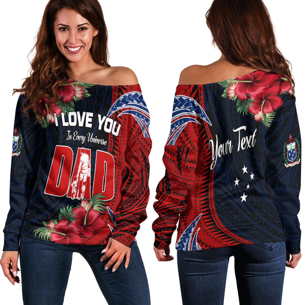 Samoa Fathers Day Off Shoulder Sweater Polynesian Best Dad Ever LT13 - Wonder Print Shop