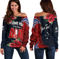 Samoa Fathers Day Off Shoulder Sweater Polynesian Best Dad Ever LT13 - Wonder Print Shop
