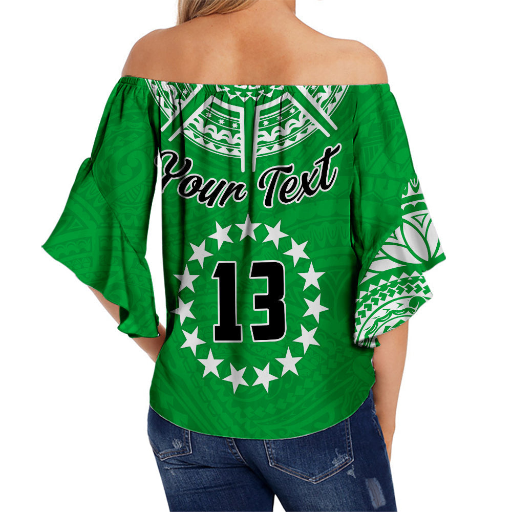 custom-text-and-number-cook-islands-tatau-off-shoulder-waist-wrap-top-symbolize-passion-stars-version-green