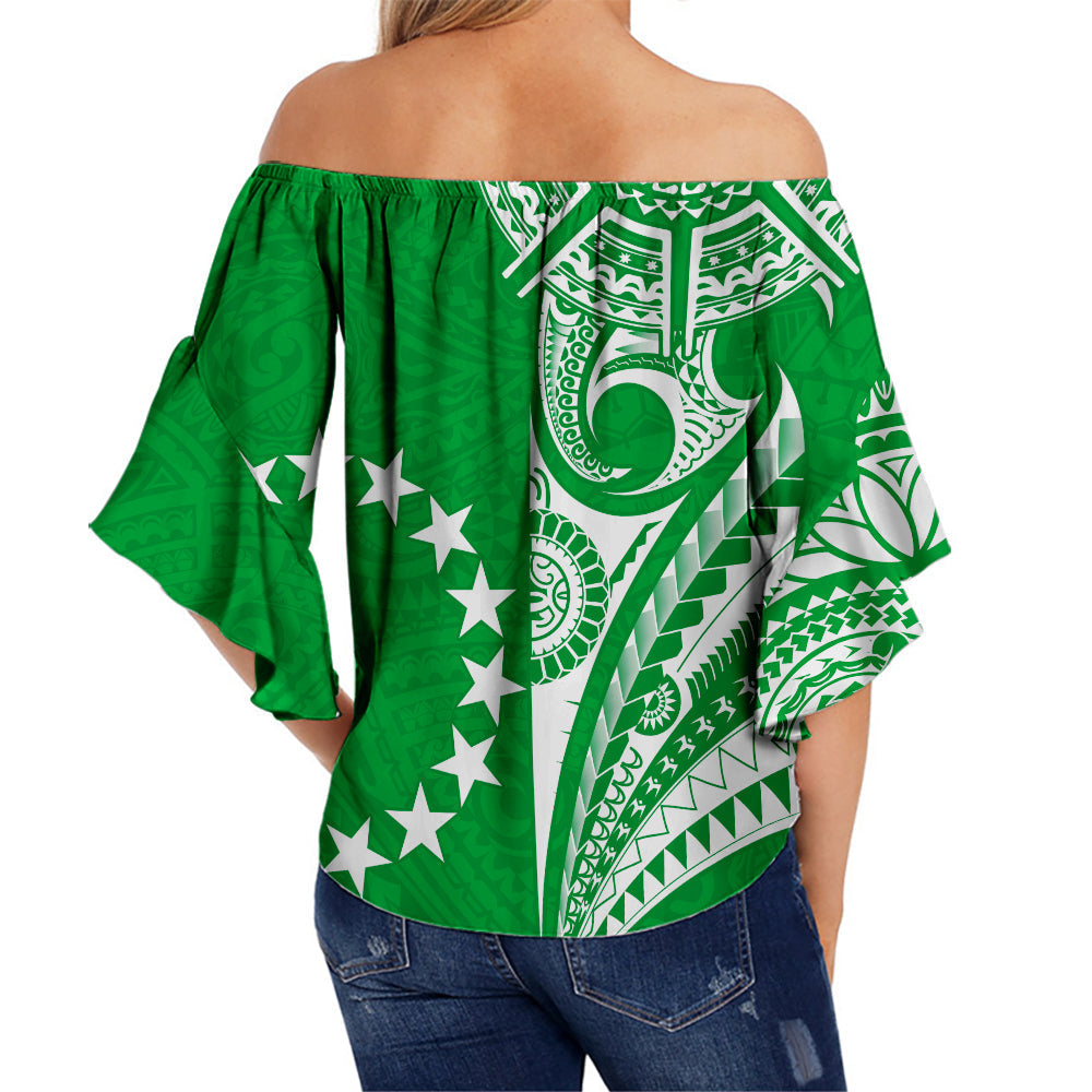 cook-islands-tatau-off-shoulder-waist-wrap-top-symbolize-passion-stars-version-green