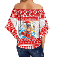 custom-personalised-hawaii-christmas-off-shoulder-waist-wrap-top-surfing-santa-mele-kalikimaka-polynesian