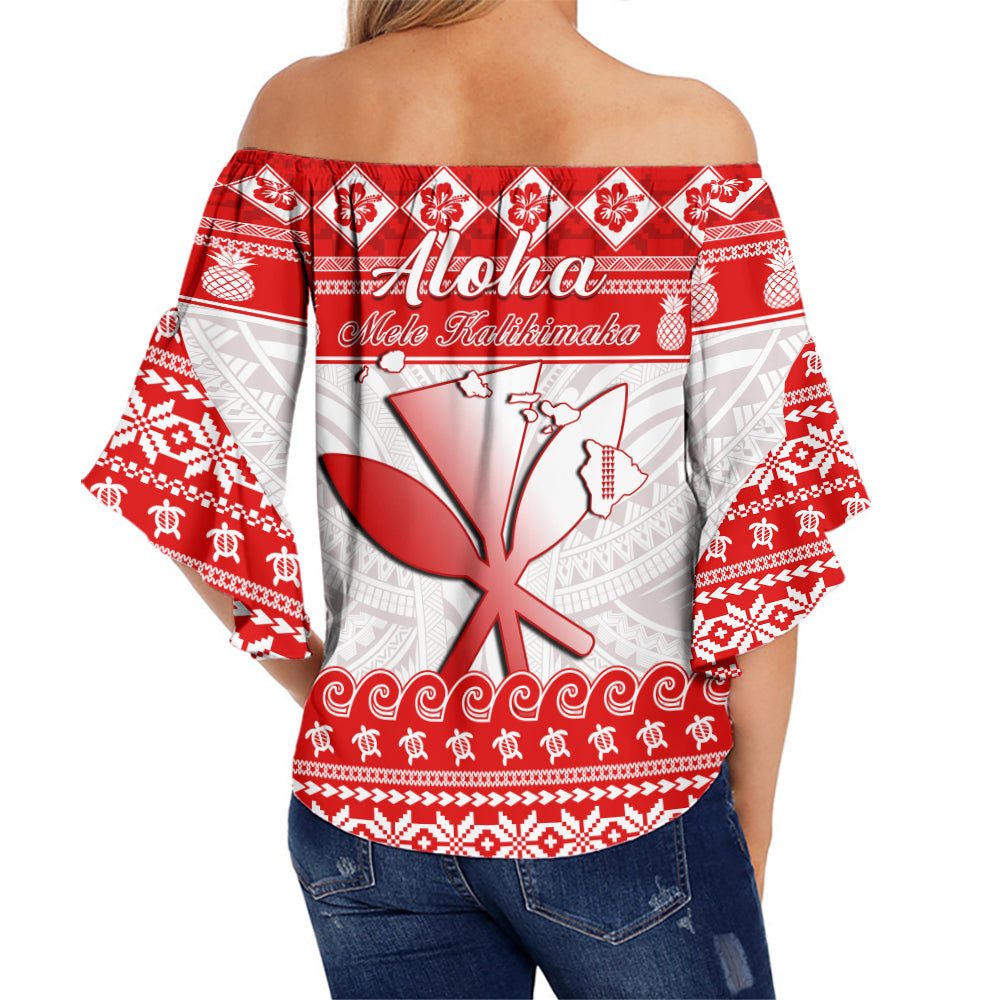 hawaii-christmas-off-shoulder-waist-wrap-top-kanaka-polynesian-santa-claus-mele-kalikimaka