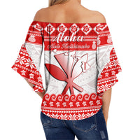 hawaii-christmas-off-shoulder-waist-wrap-top-kanaka-polynesian-santa-claus-mele-kalikimaka