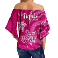 breast-cancer-awareness-off-shoulder-waist-wrap-top-hibiscus-polynesian-no-one-fights-alone