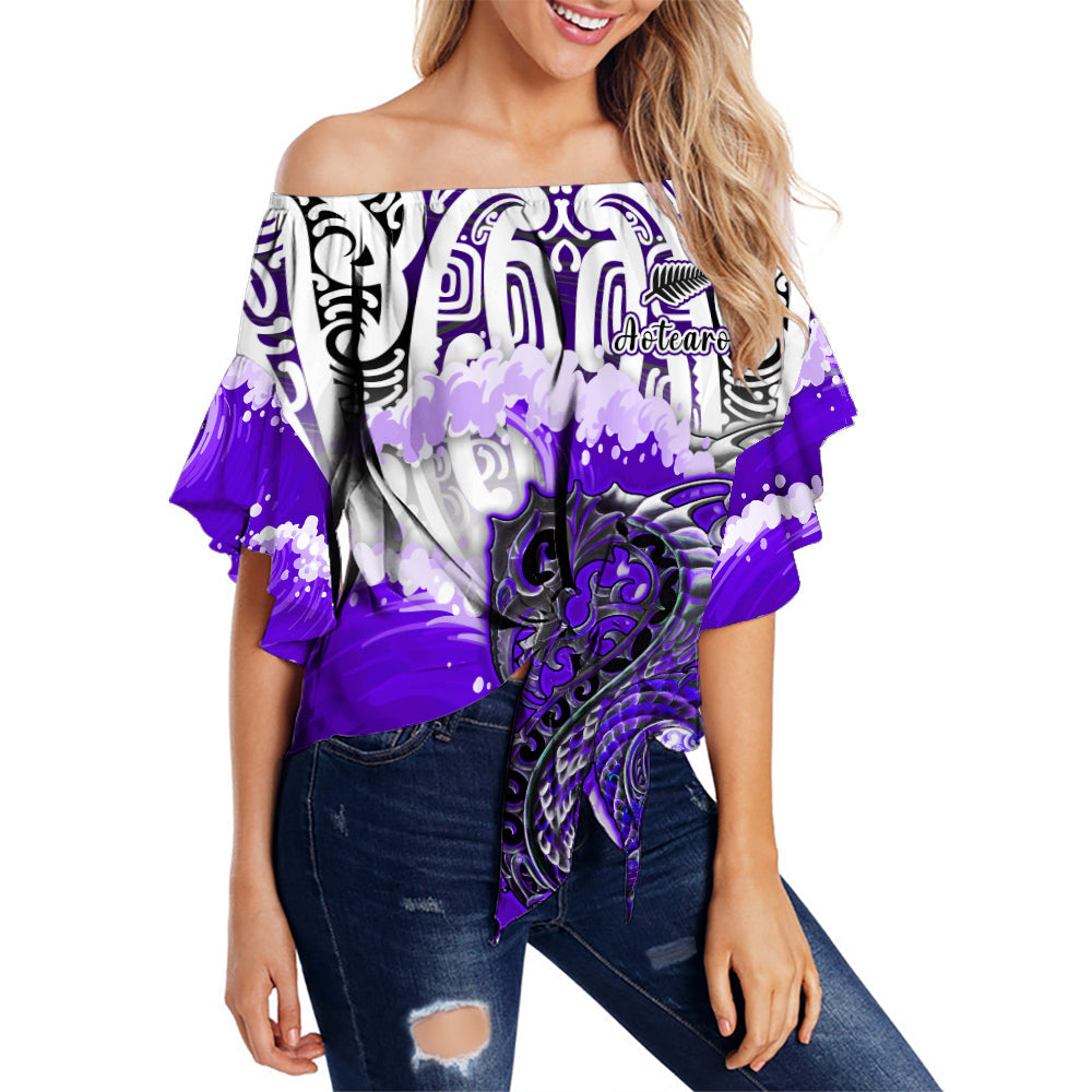 custom-personalised-manaia-maori-off-shoulder-waist-wrap-top-fern-aotearoa-purple-waves