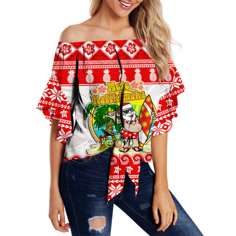 custom-personalised-hawaii-christmas-off-shoulder-waist-wrap-top-kanaka-polynesian-santa-claus-mele-kalikimaka