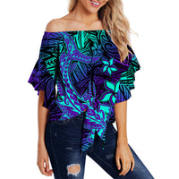 custom-personalised-polynesian-off-shoulder-waist-wrap-top-purple-paradise-hawaiian-tribal-hammerhead-shark
