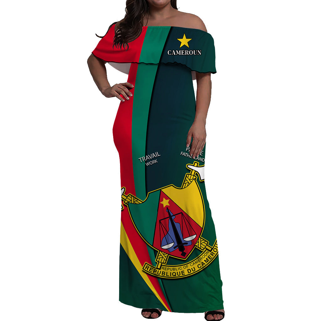 cameroon-off-shoulder-long-dress-map-cameroun-style-flag