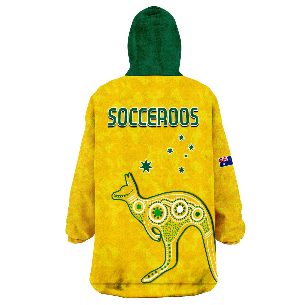 Australia Soccer Wearable Blanket Hoodie World Cup Football 2022 Socceroos with Kangaroos LT13 - Wonder Print Shop