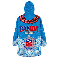 Toa Samoa Rugby Wearable Blanket Hoodie Manu Siva Tau Style Ulafala LT13 - Wonder Print Shop