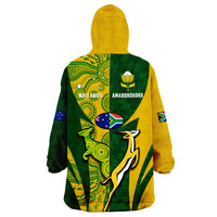 Australia Rugby and South Africa Rugby Wearable Blanket Hoodie Wallabies Mix Springboks Sporty - Wonder Print Shop