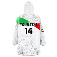 (Custom Text And Number) Iran Football Wearable Blanket Hoodie Team Melli World Cup 2022 - Wonder Print Shop