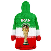 Iran Football Wearable Blanket Hoodie Team Melli Champions World Cup 2022 - Wonder Print Shop