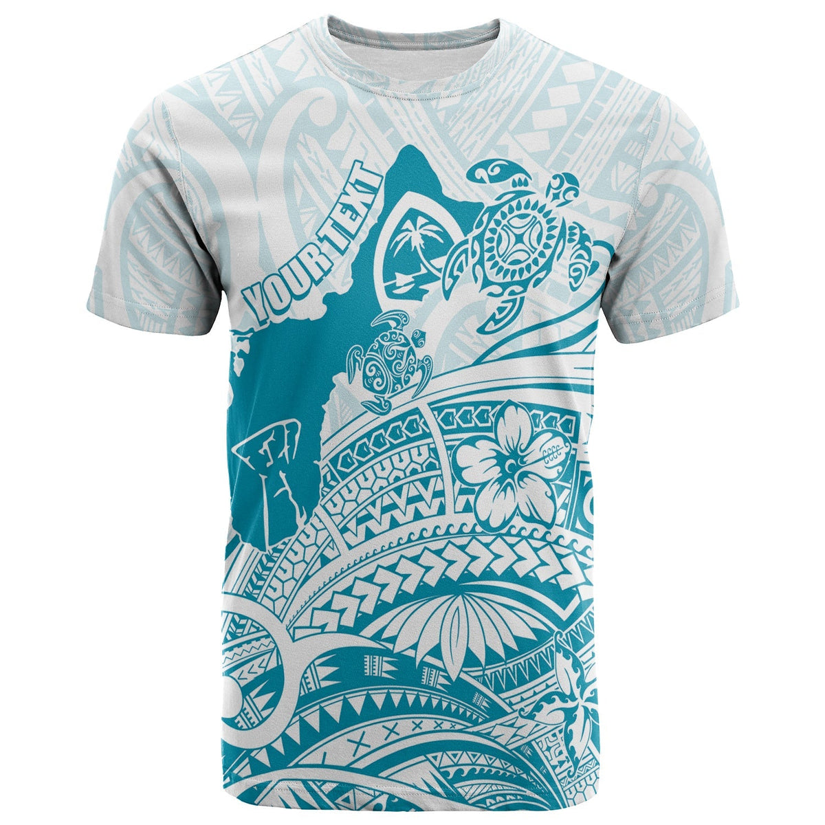 Custom Guam T Shirt Ocean and Turtle Simple Style - Wonder Print Shop