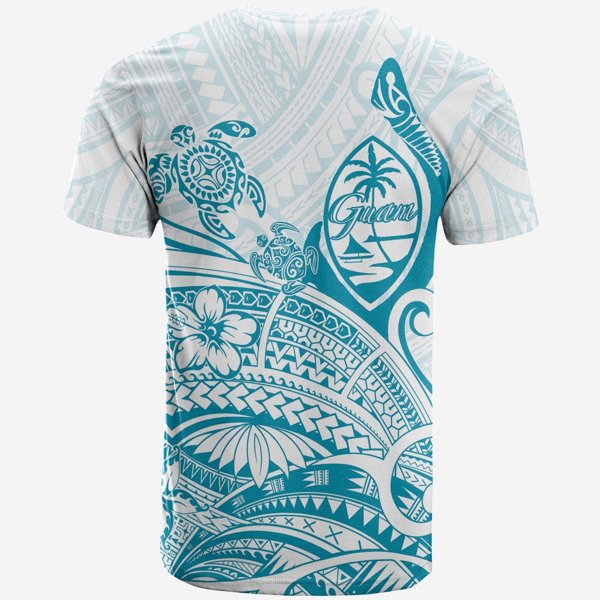 Custom Guam T Shirt Ocean and Turtle Simple Style - Wonder Print Shop