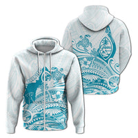 Custom Guam Zip Up Hoodie Ocean and Turtle Simple Style - Wonder Print Shop