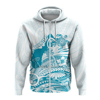 Custom Guam Zip Up Hoodie Ocean and Turtle Simple Style - Wonder Print Shop