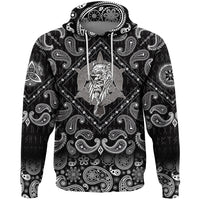 Viking Hoodie Odin Warrior with Bandana Paisley Style RLT12 - Wonder Print Shop