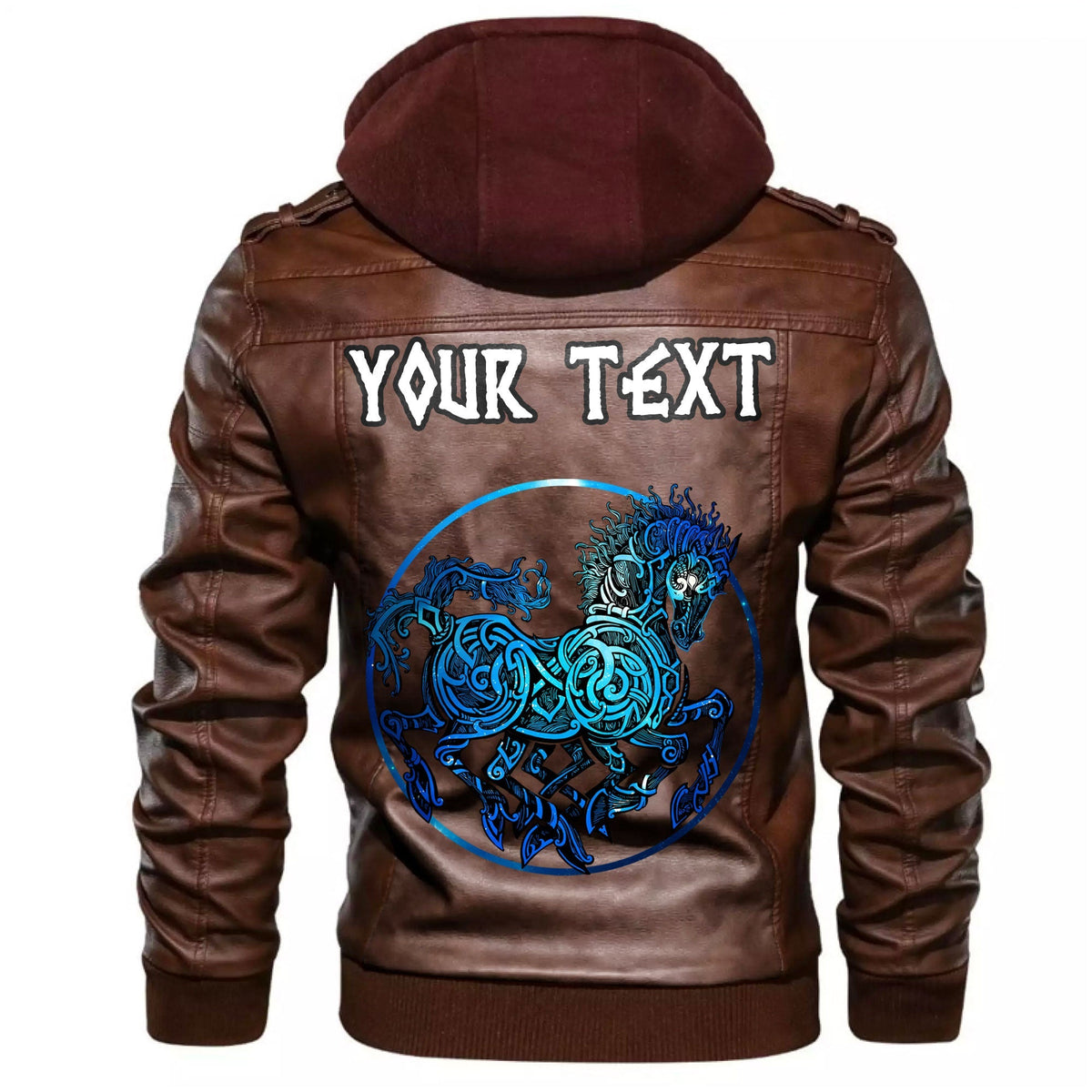 (Custom) Wonder Print Shop - Odin Sleipnir Leather Jacket RLT12 - Wonder Print Shop