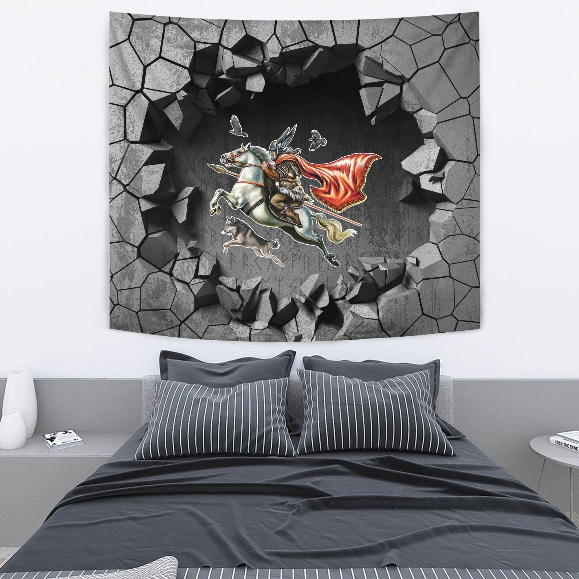 Viking Tapestry - Odin Vintage Concept Tapestry RLT12 - Wonder Print Shop