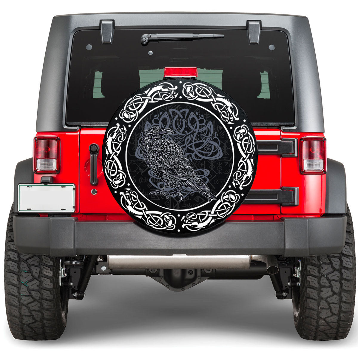 Viking Odin's Celtic Raven Scandinavian Tattoo Viking Spare Tire Cover RLT12 - Wonder Print Shop