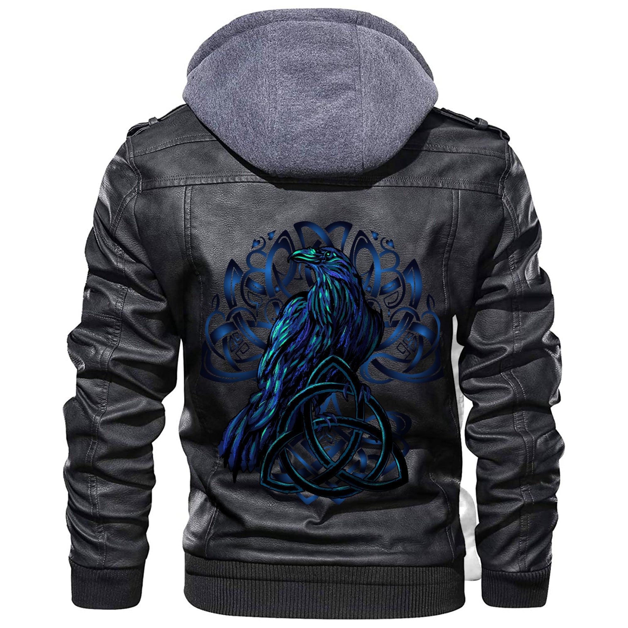 Viking Odin's Celtic Raven Scandinavian Tattoo 2 Leather Jacket RLT12 - Wonder Print Shop