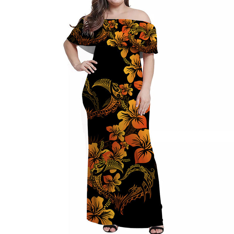 Polynesian Valentine Matching Hawaiian Shirt And Dress Hibiscus Flowers Orange Style LT6 - Wonder Print Shop