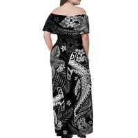 Hawaii Summer Colorful Shark Matching Hawaiian Shirt And Dress Gray LT6 - Wonder Print Shop