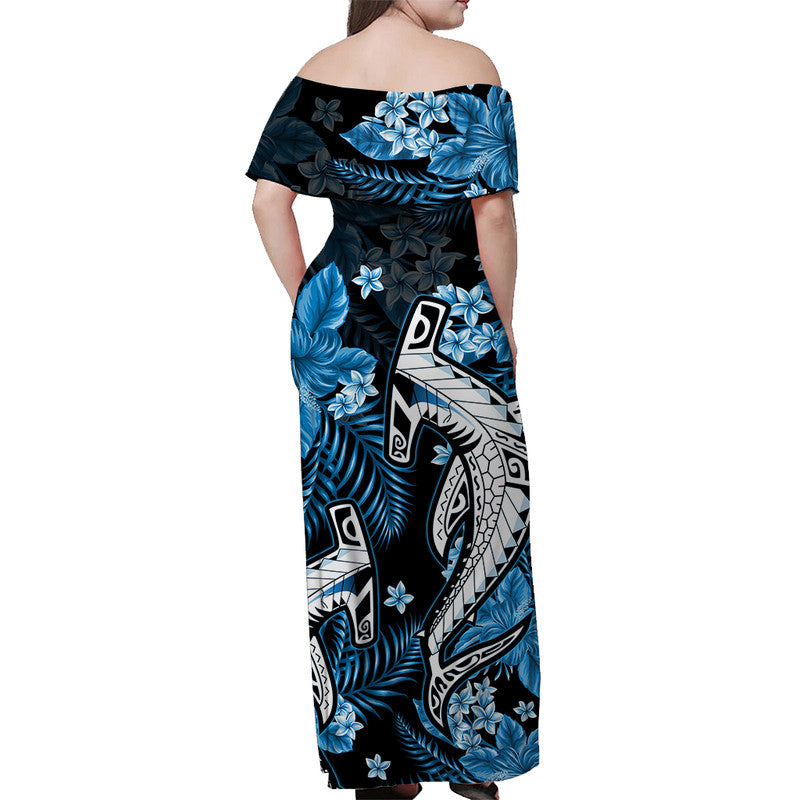 Hawaii Summer Colorful Shark Matching Hawaiian Shirt And Dress Light Blue LT6 - Wonder Print Shop