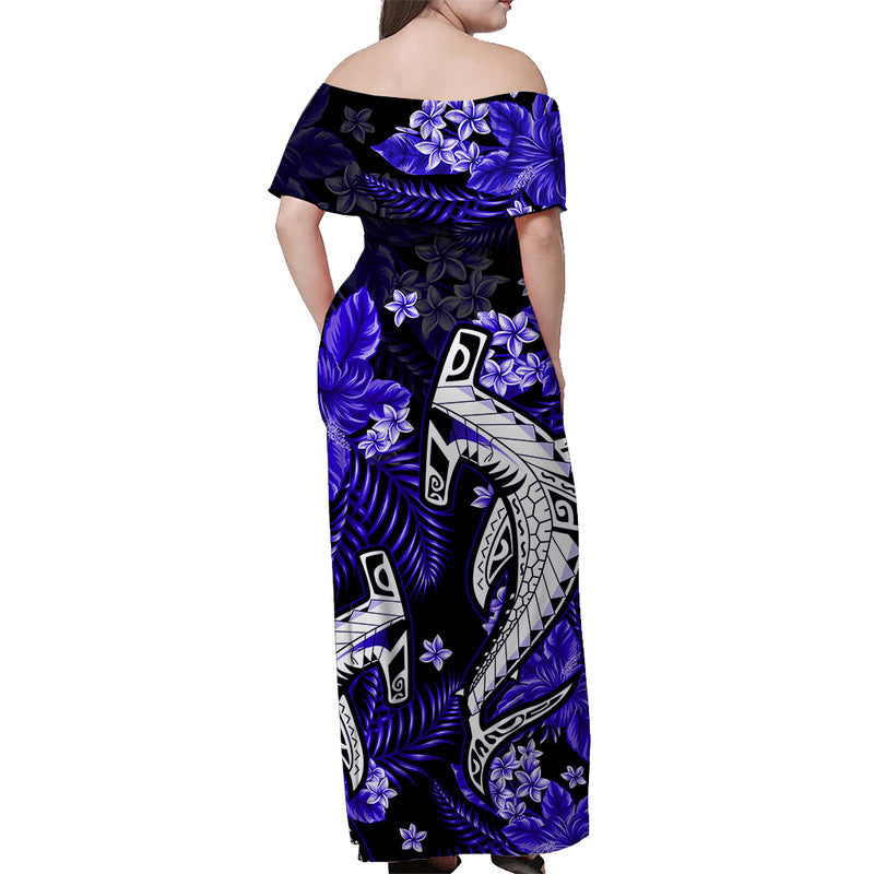hawaii-summer-colorful-off-shoulder-long-dress-shark-dark-blue
