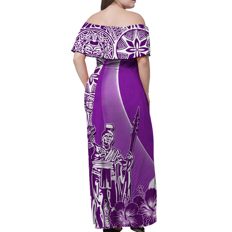 Hawaiian King Kamehameha Matching Hawaiian Shirt And Dress Vibe Purple Style LT6 - Wonder Print Shop