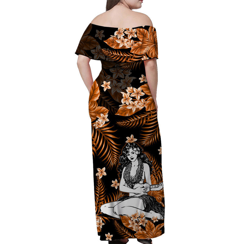 Hawaii Summer Colorful Hula Girl Matching Hawaiian Shirt And Dress Orange LT6 - Wonder Print Shop