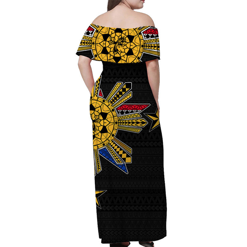 filipino-off-shoulder-long-dress-tribal-black-style