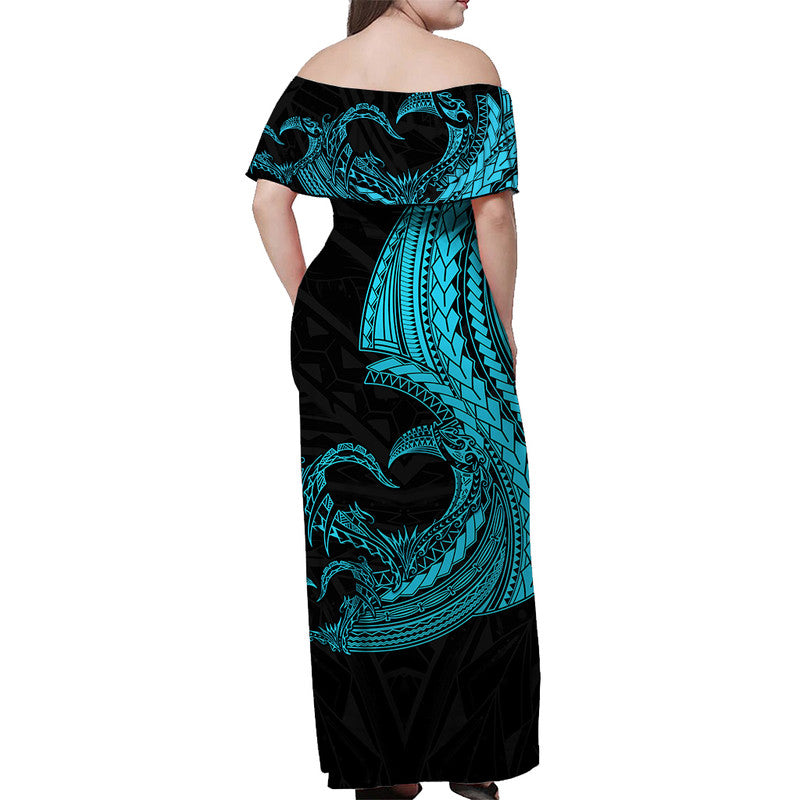 Personalised Polynesian Valentine Matching Hawaiian Shirt And Dress Heart Tattoo Blue Style LT6 - Wonder Print Shop