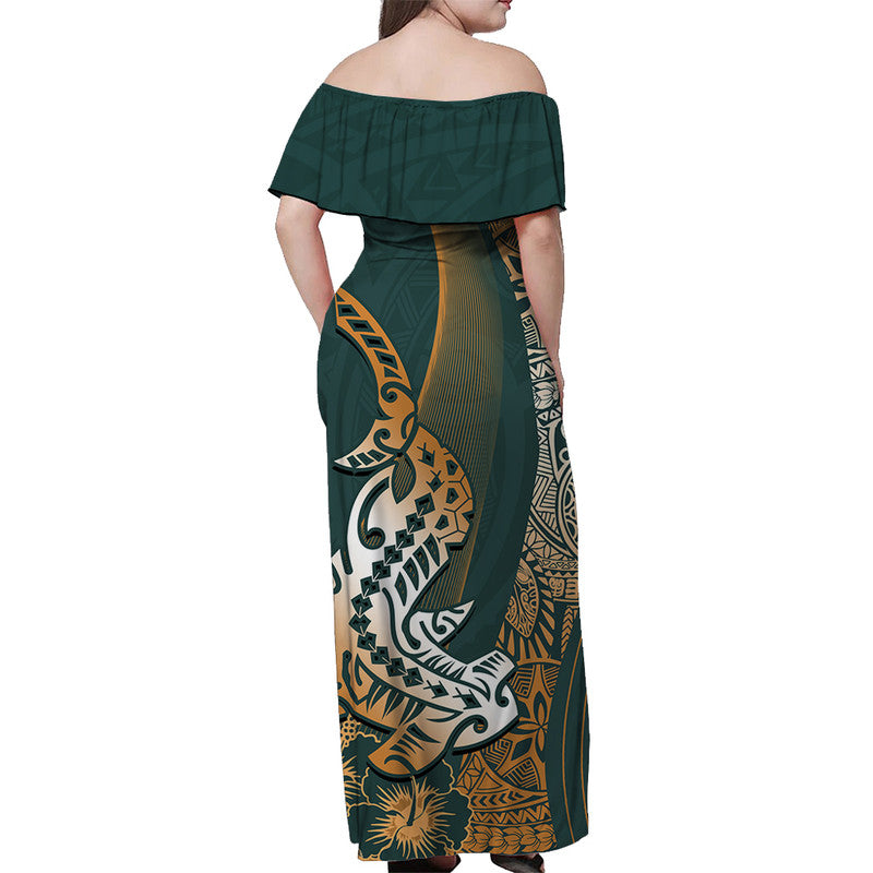hawaiian-shark-polynesian-off-shoulder-long-dress-vibe-green-style