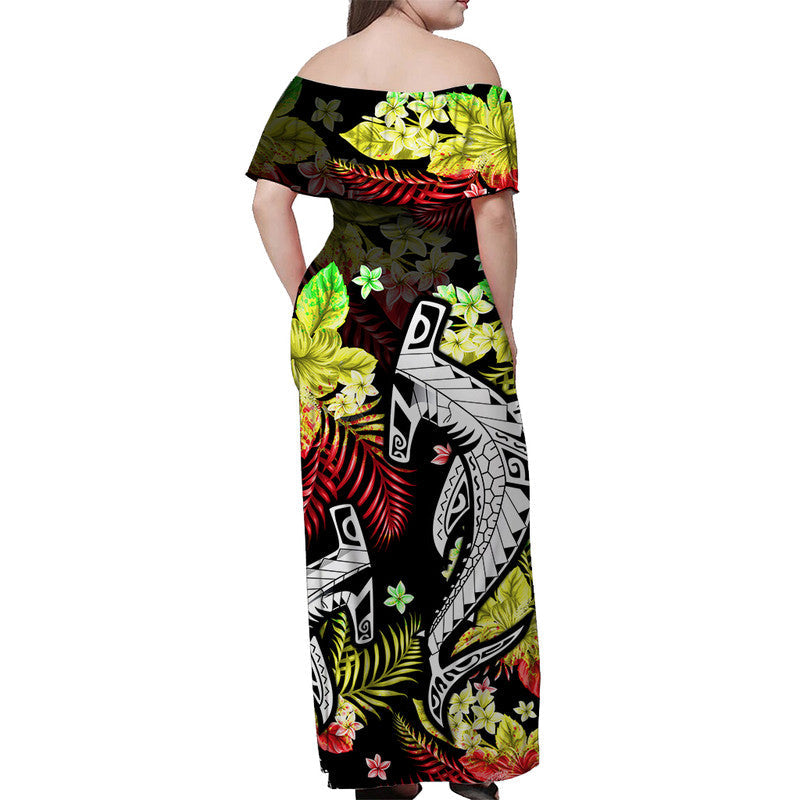 Hawaii Summer Colorful Shark Matching Hawaiian Shirt And Dress Reggage LT6 - Wonder Print Shop
