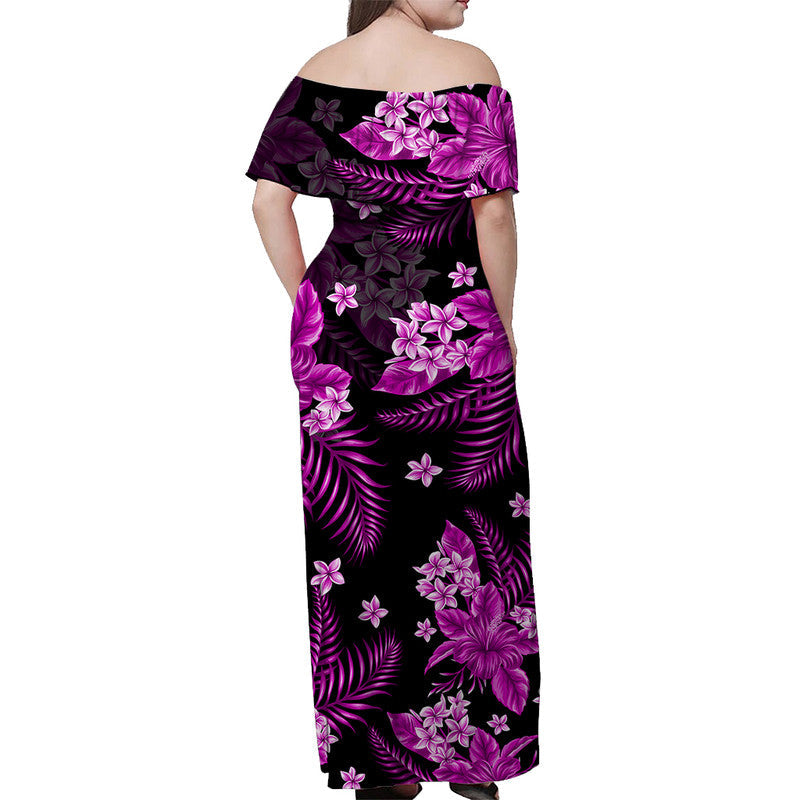 hawaii-summer-colorful-off-shoulder-long-dress-purple