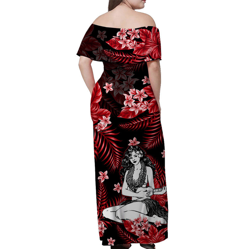 Hawaii Summer Colorful Hula Girl Matching Hawaiian Shirt And Dress Red LT6 - Wonder Print Shop